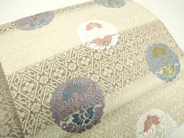 平和屋着物●ワンタッチつけ帯 唐織 花丸文 正絹 DAAY1032ps