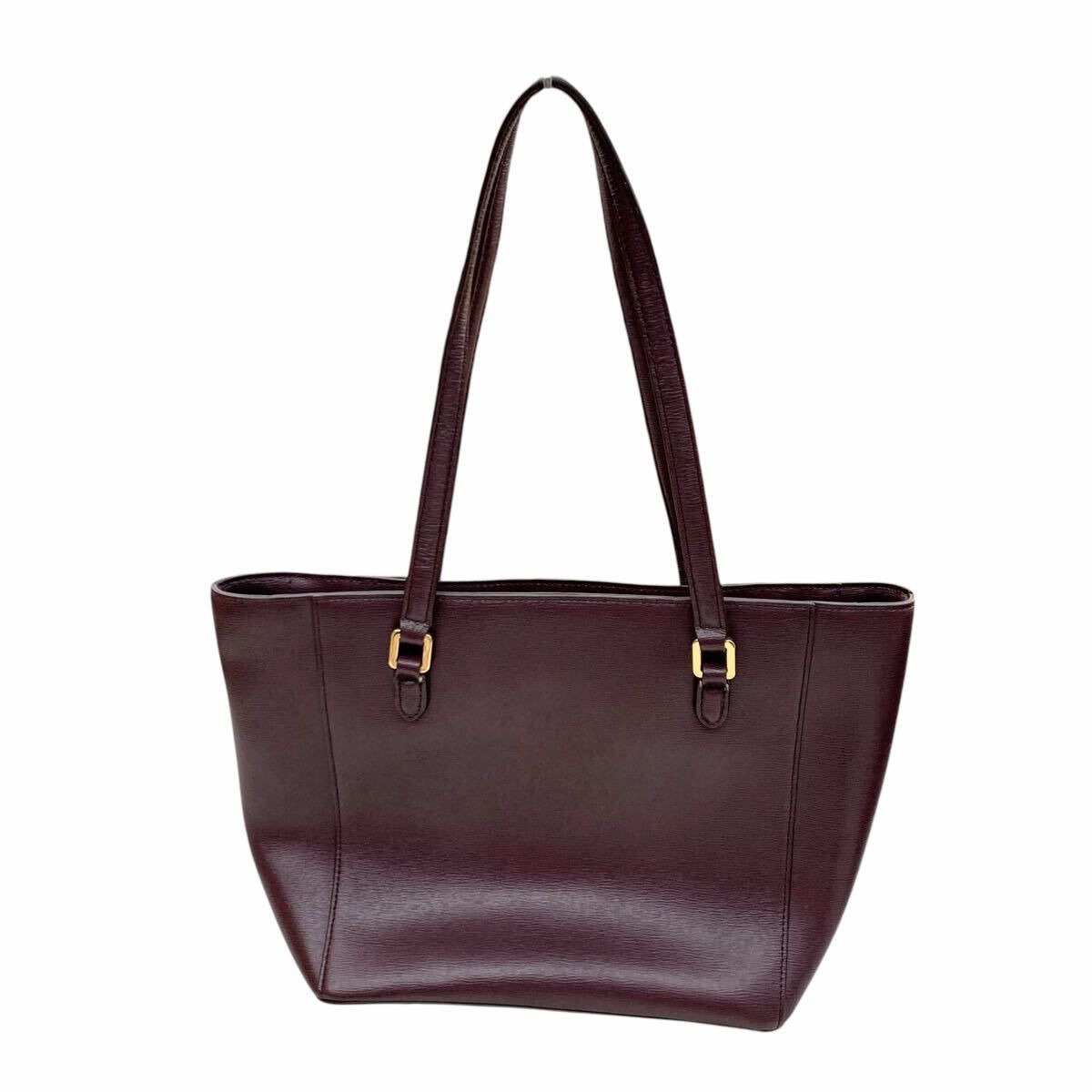 LAUREN RALPH LAUREN ラルフローレン トートバッグ ボルドー レザー
