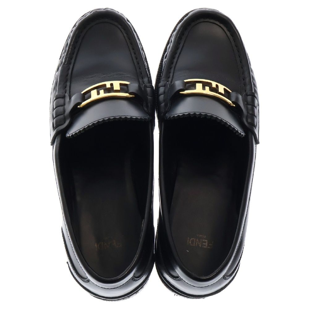 FENDI ブラック ローファー バゲット ローファー レザー ブラック | Fendi
