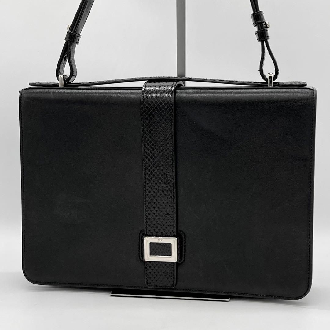 美品】RogerVivier ショルダーバッグ フラップバッグ パイソン