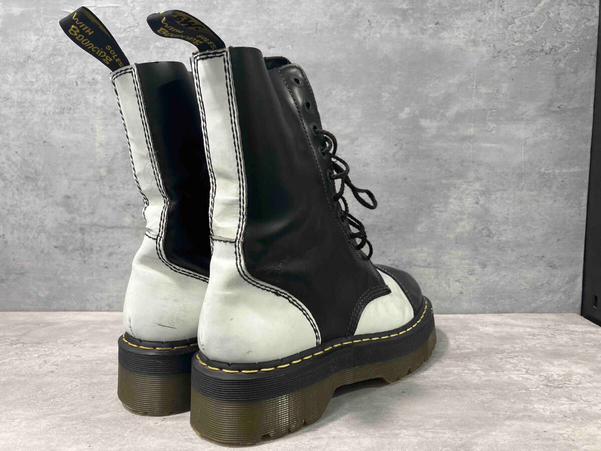 Dr.Martens 10ホールブーツ クレイジーボム ブラック ホワイト UK10 レザー ブーツ ドクターマーチン AW006 GC08K -  メルカリ