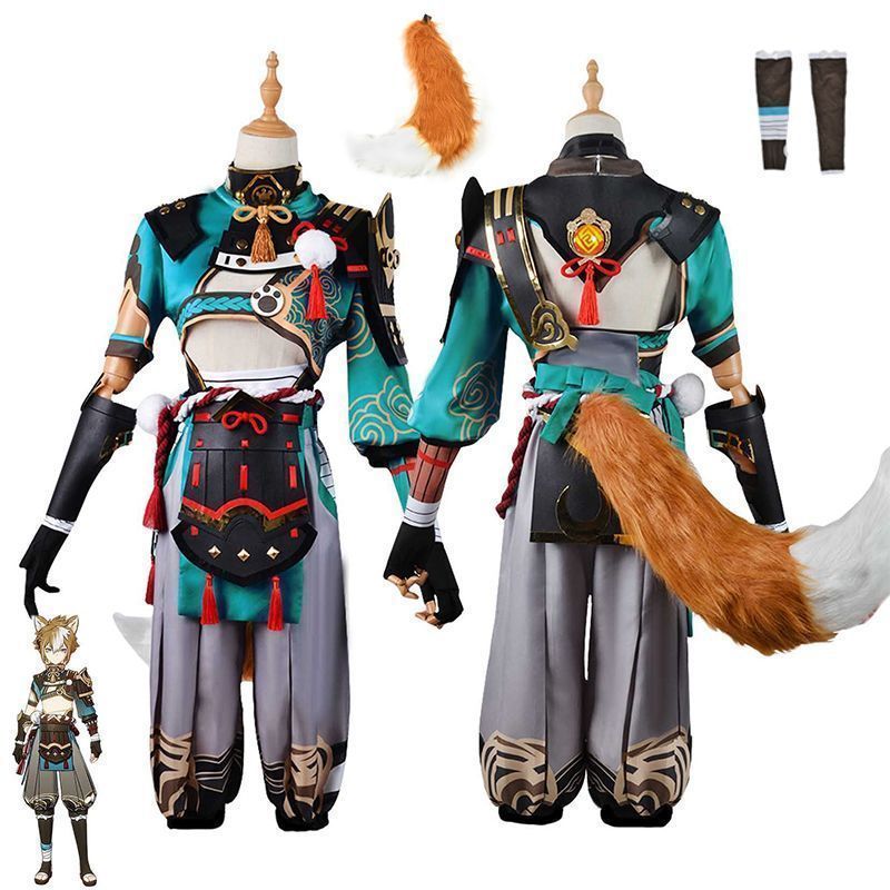 原神 ゴロー コスプレ衣装 原神 げんしん ヒロイン Gorou コスプレ衣装 コスチューム ハロウィン クリスマス 制服 大人 子供 cosplay イベント しっぽ 尻尾付き