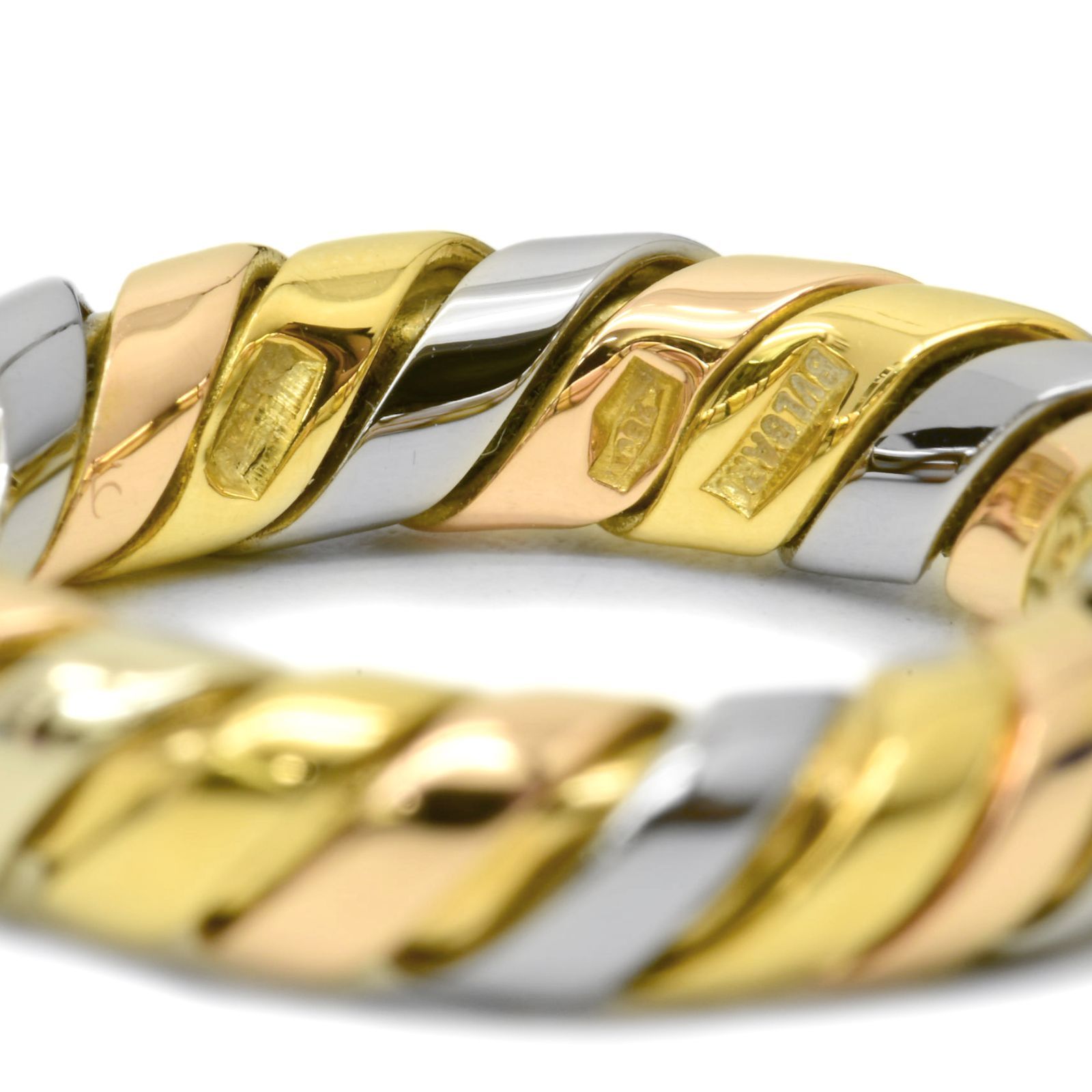 BVLGARI ブルガリ 750 トゥボガス リング 7.5号 5.0g スリーカラー