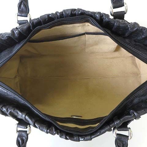 【美品✨大容量】TAKECHI 本革 オーストリッチ ハンドバッグ カデナ鍵付き 中古・古着通販】Takechi (タケチ) オーストリッチハンドバッグ