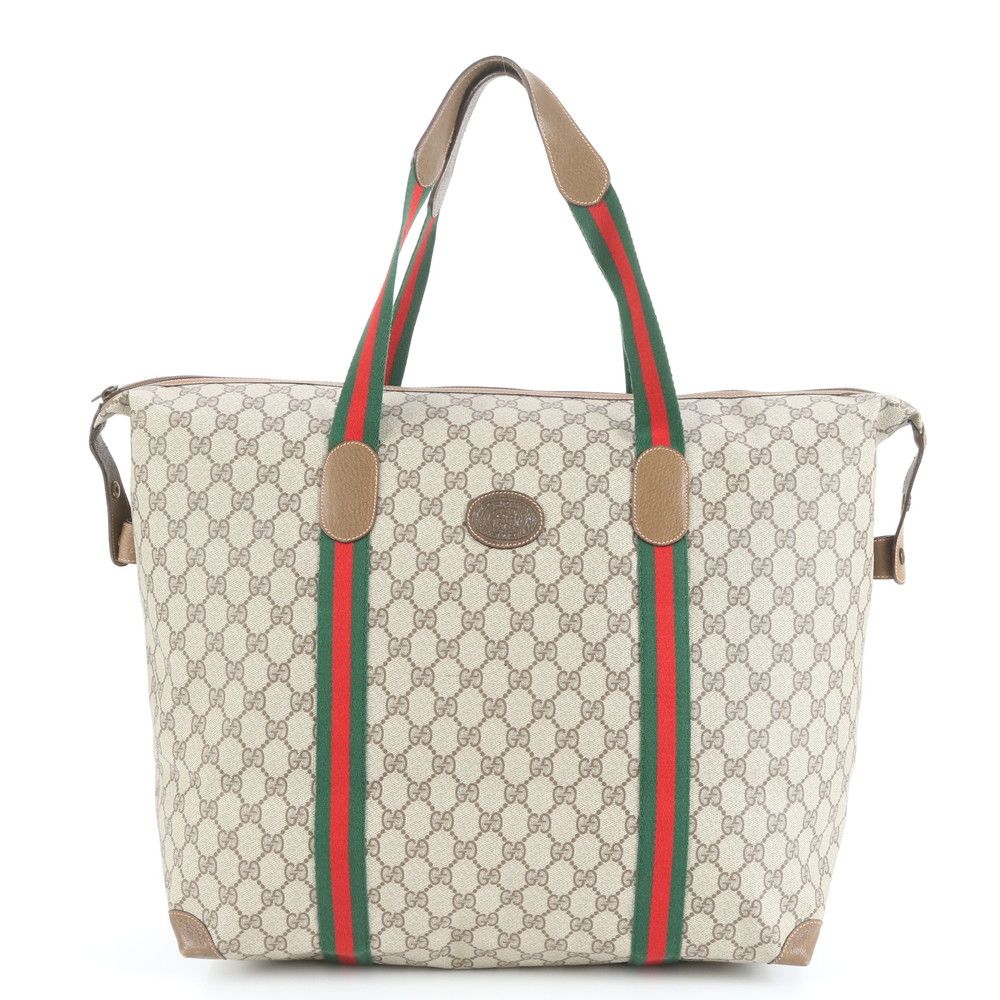 オールドグッチ　ビジネスバッグ　シェリーライン　GGスプリーム　大容量　A4可 美品 グッチ GG スプリーム シェリー ライン 89 19 レザー