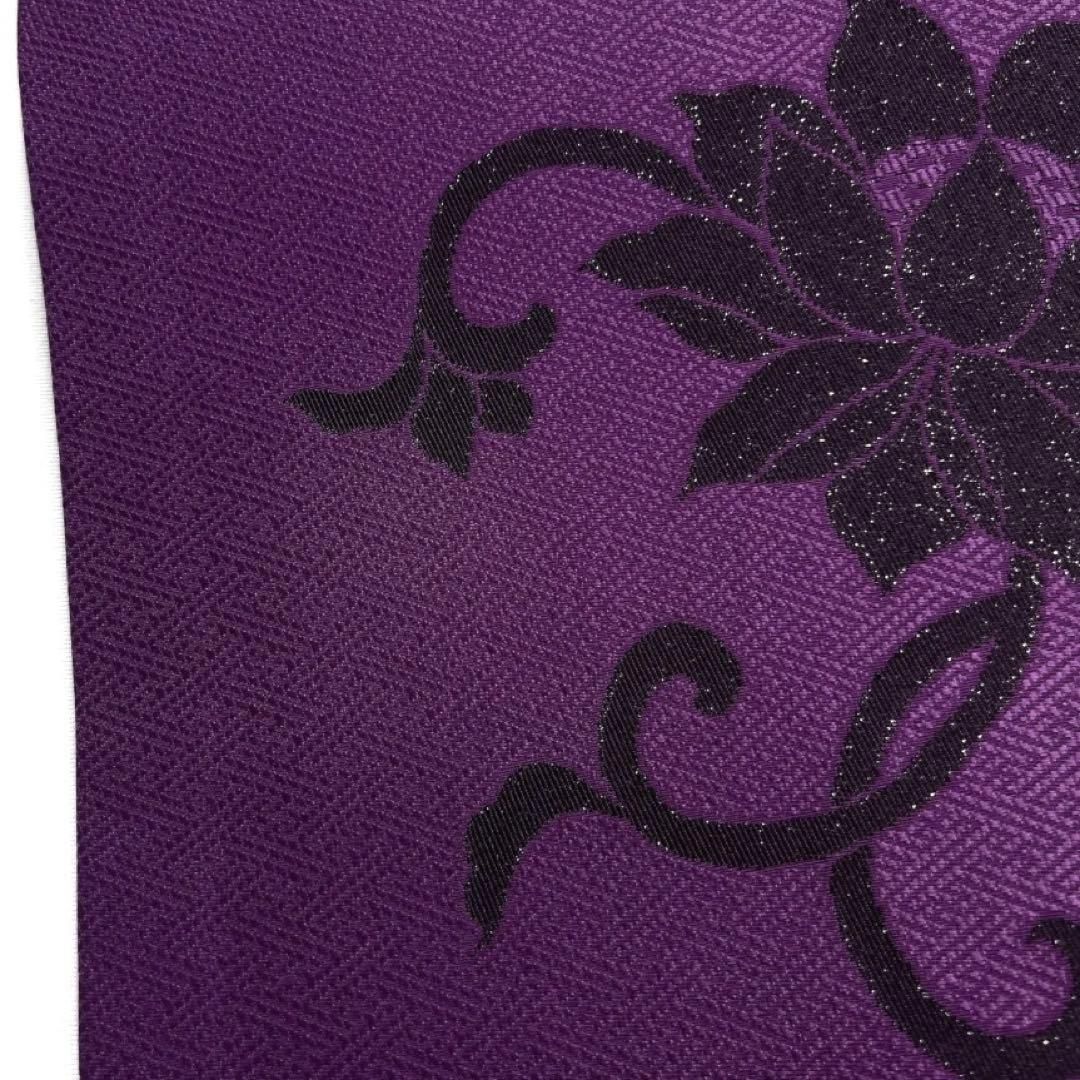 未着用 名古屋帯 唐花 唐草 紗綾形地紋 パープル 着物 094b d - メルカリ