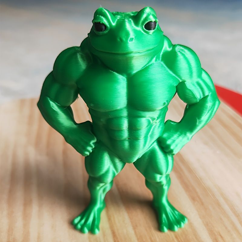 フィギュア 動物 マッスルカエル おもしろい 置物 10cm グリーン 緑