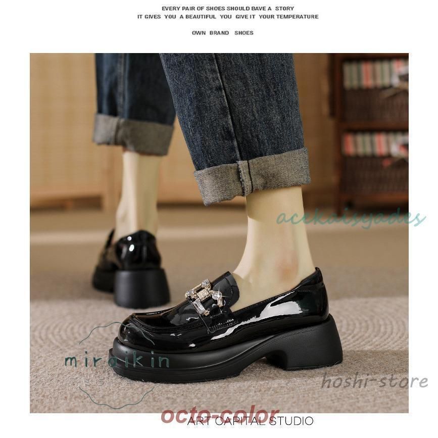 ローファー レディース カジュアルシューズ 厚底シューズ グランドトゥ