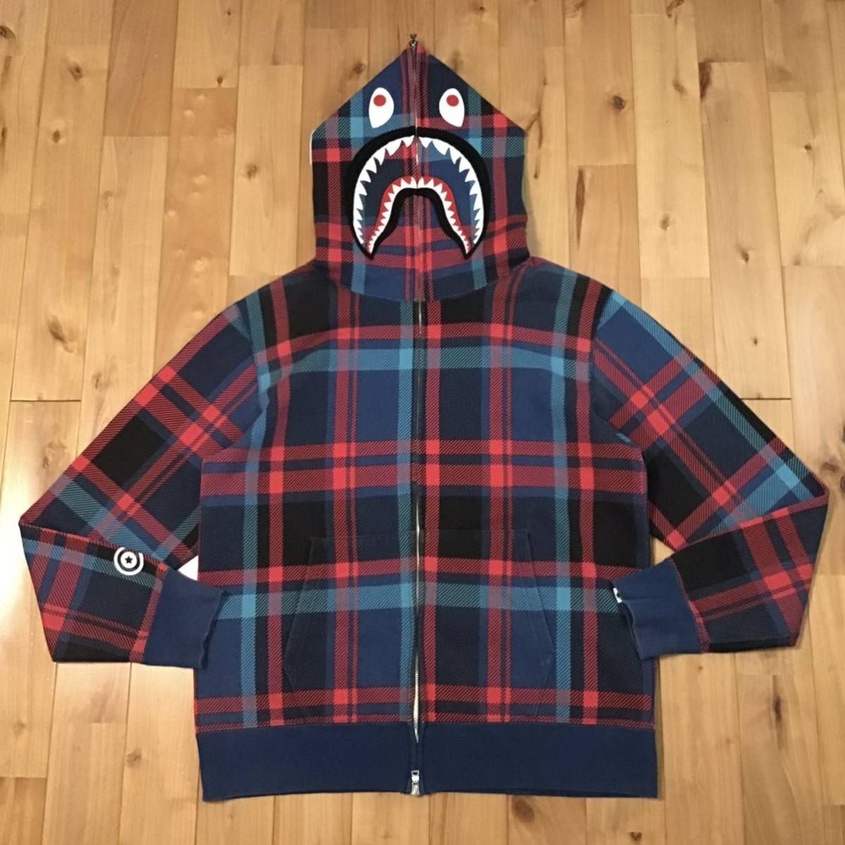 チェック シャーク パーカー Lサイズ check shark full zip hoodie 