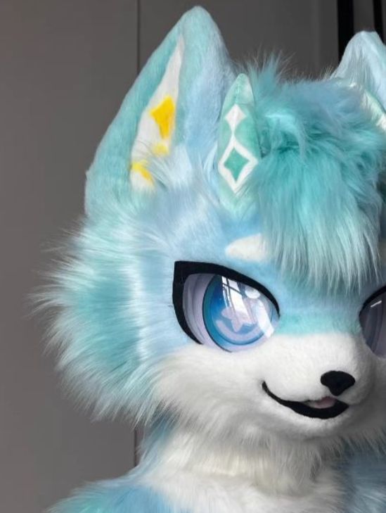 着ぐるみヘッド 犬 ライトブルー ケモノ ファースーツ ファースーツ 着ぐるみセット NO.222 犬 紺色 青 ケモノ ファー