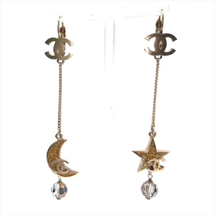 【小さなスターが可愛いすぎる♪】CHANEL ピアス VINTAGE CHANEL/シャネル】CC pierce heart star(両耳)（ピアス