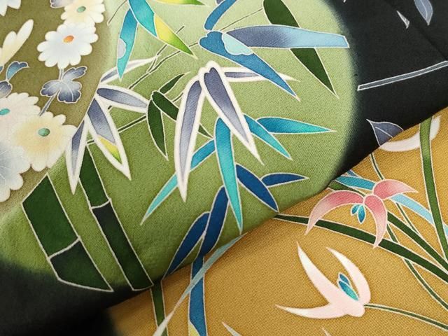 平和屋着物○豪華黒留袖 作家物 笹竹草花丸文 正絹 逸品 未使用