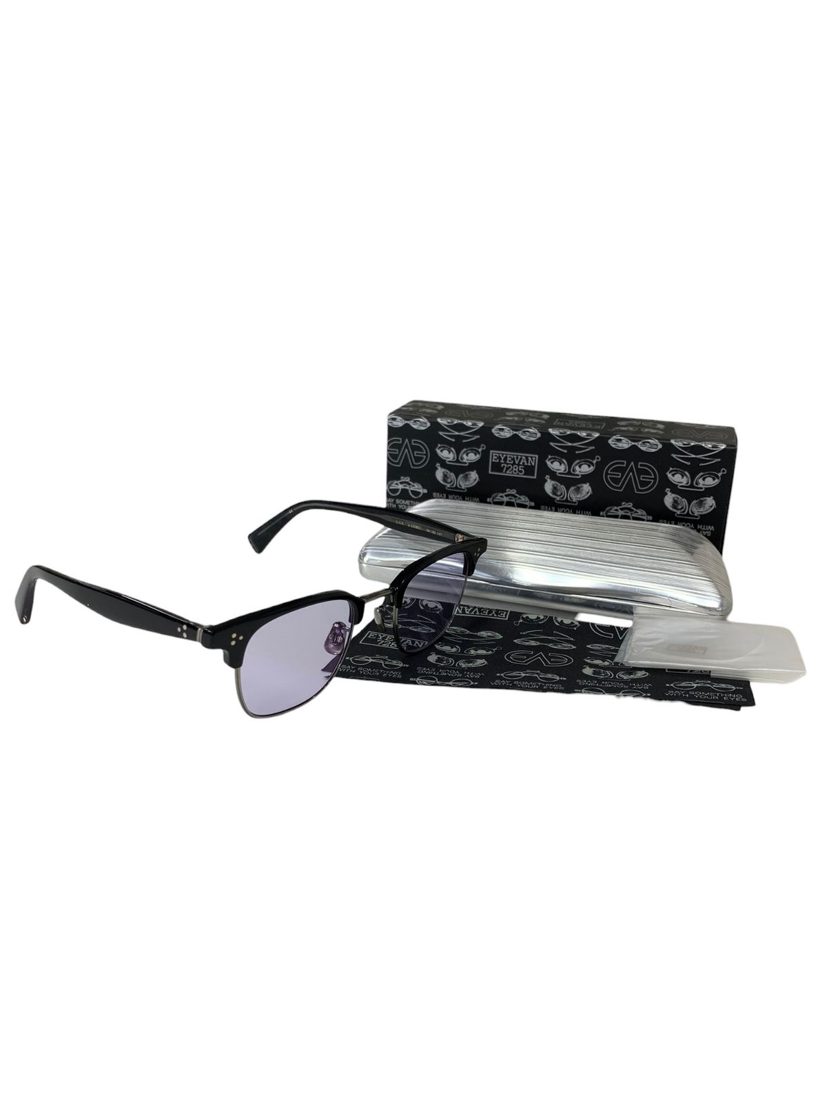 アイヴァン7285 644 メガネ ブラック コンビフレーム フルリム  