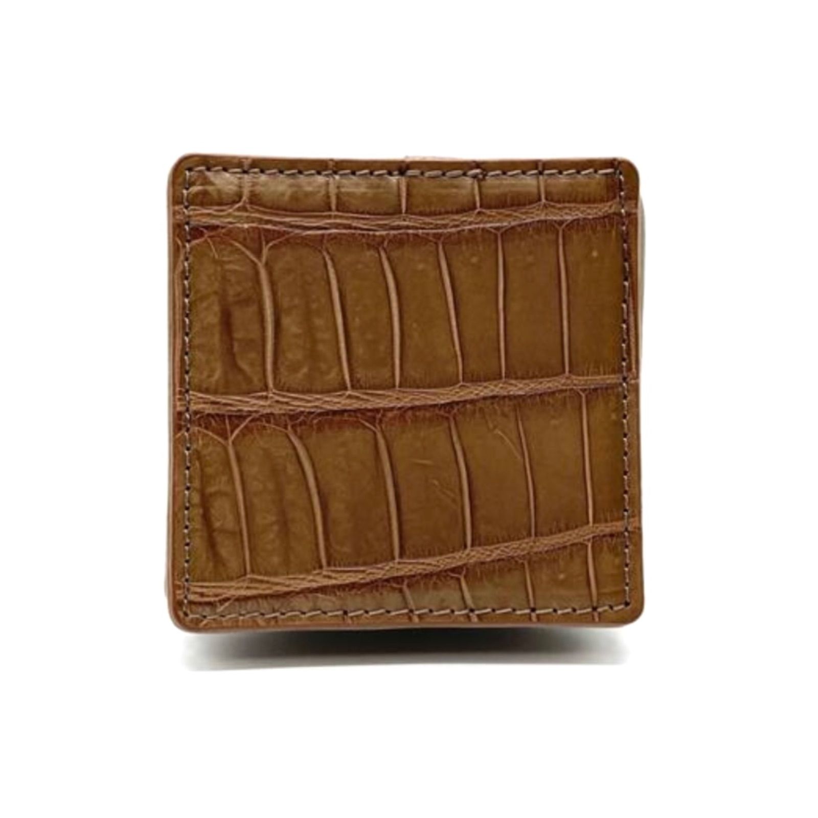 ネコポス送料無料】クロコダイル コインケース 茶 ミンク ブラウン 在  