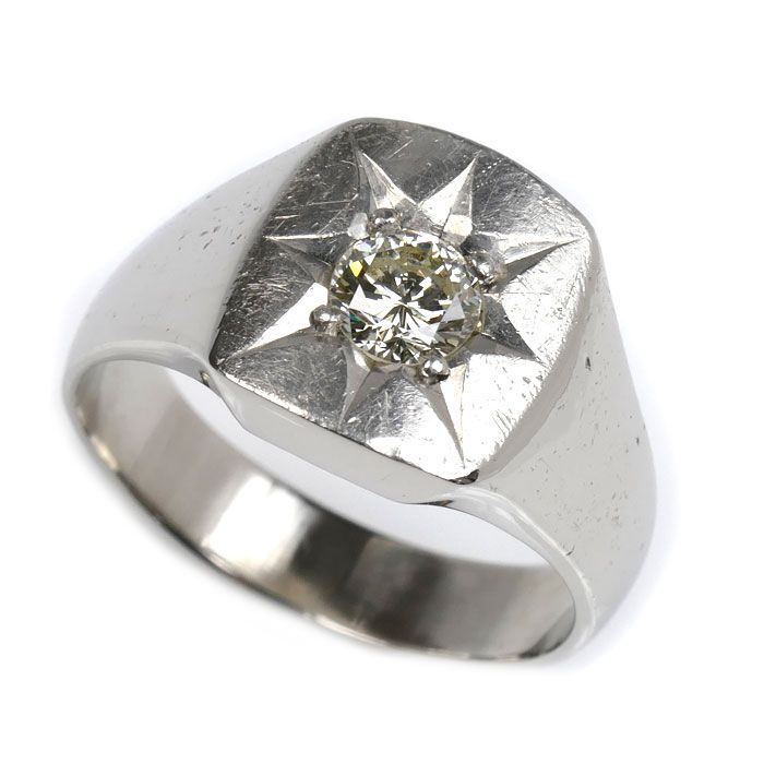 Pt900プラチナ リング 指輪 ダイヤモンド0.55ct 22号 17.0g メンズ