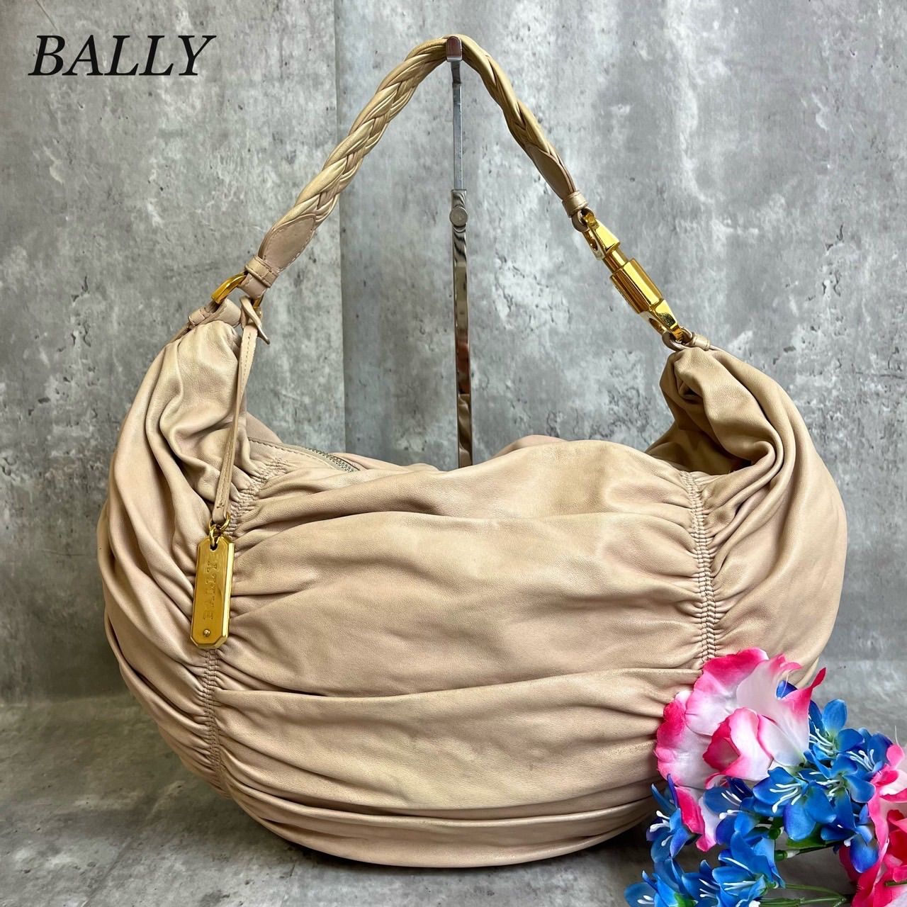 ✨良品✨ BALLY バリー マザーズバッグ ショルダーバッグ 編み込み 