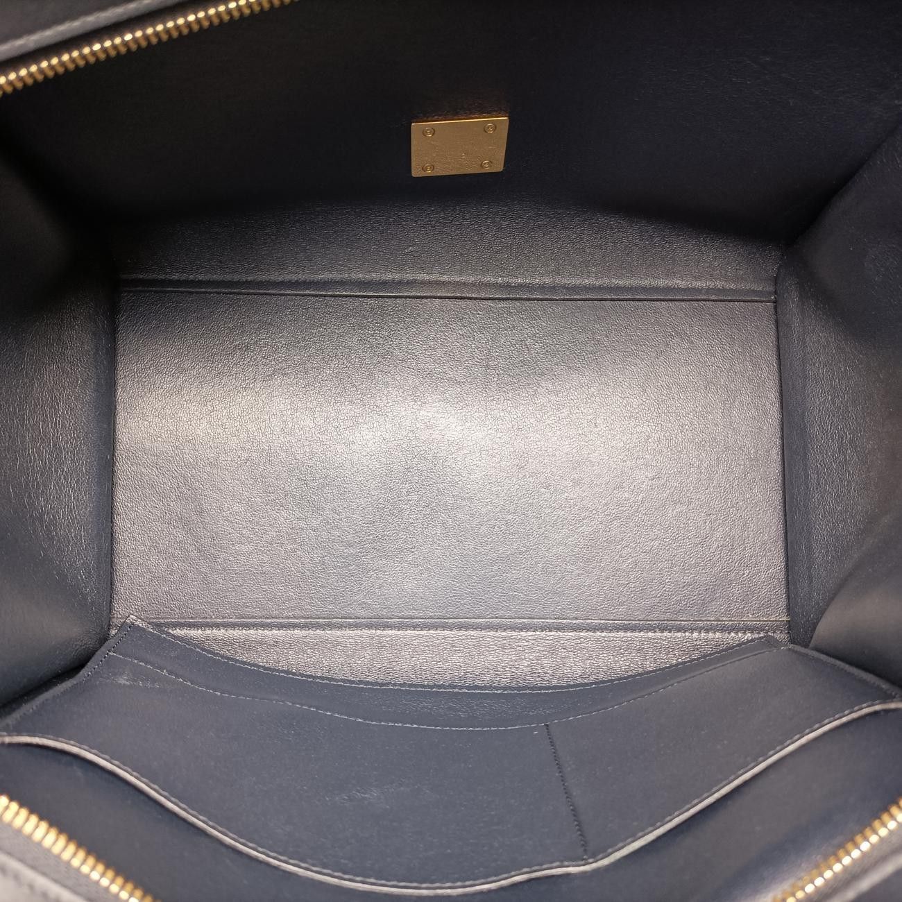 セリーヌCelineトラペーズミディアムブルー×グレー×ブラックレザーF-CE-0174