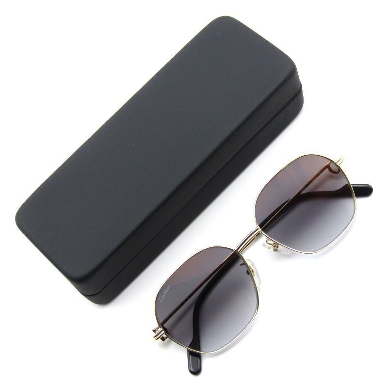 ♥ Cartier カルティエ サングラス CT0569SA フランス製 ヘキサゴン 六角形 ZEISS社レンズ 001ゴールド 65008727