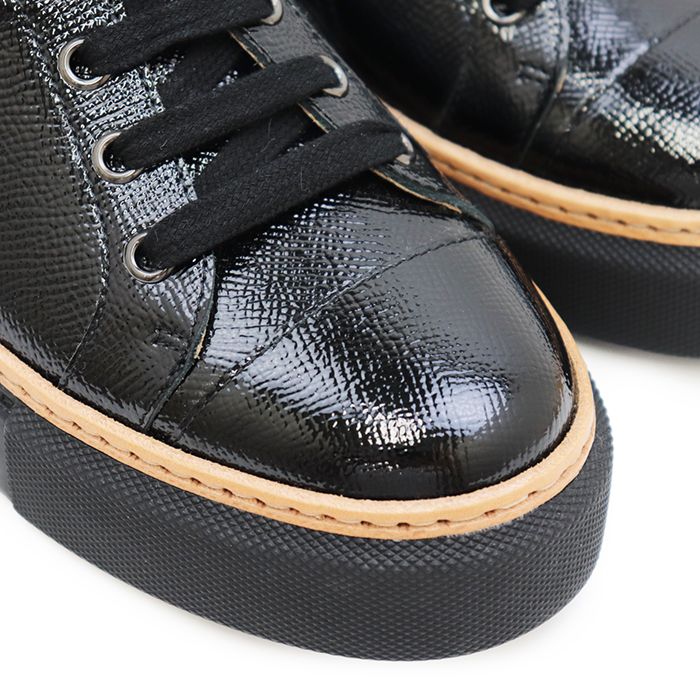 エルメス厚底ブラックレザー レースアップシューズ 【公式通販】