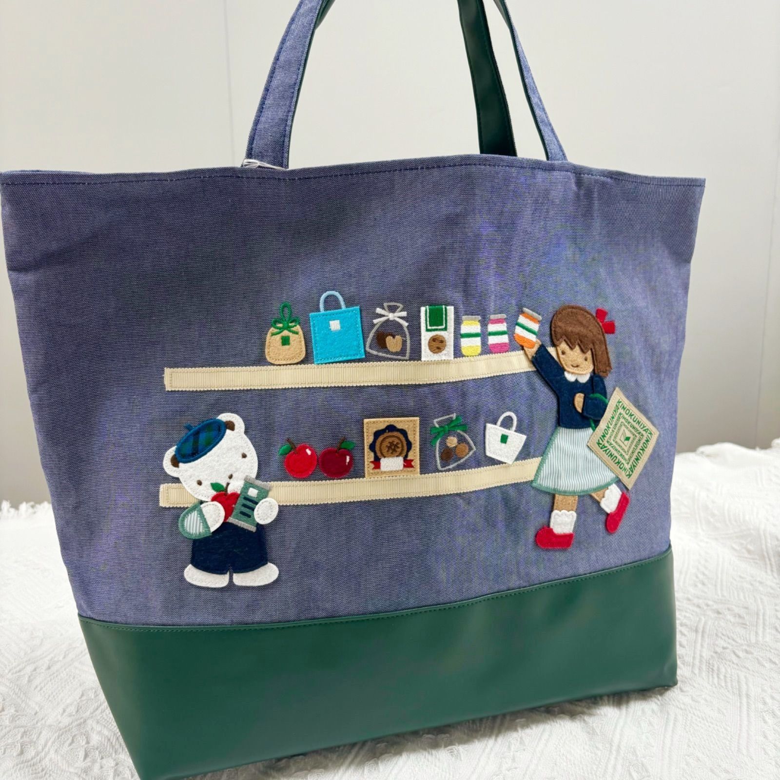 familiar 紀伊國屋 コラボ デニムトートバッグ ファミリア 新品未使用 