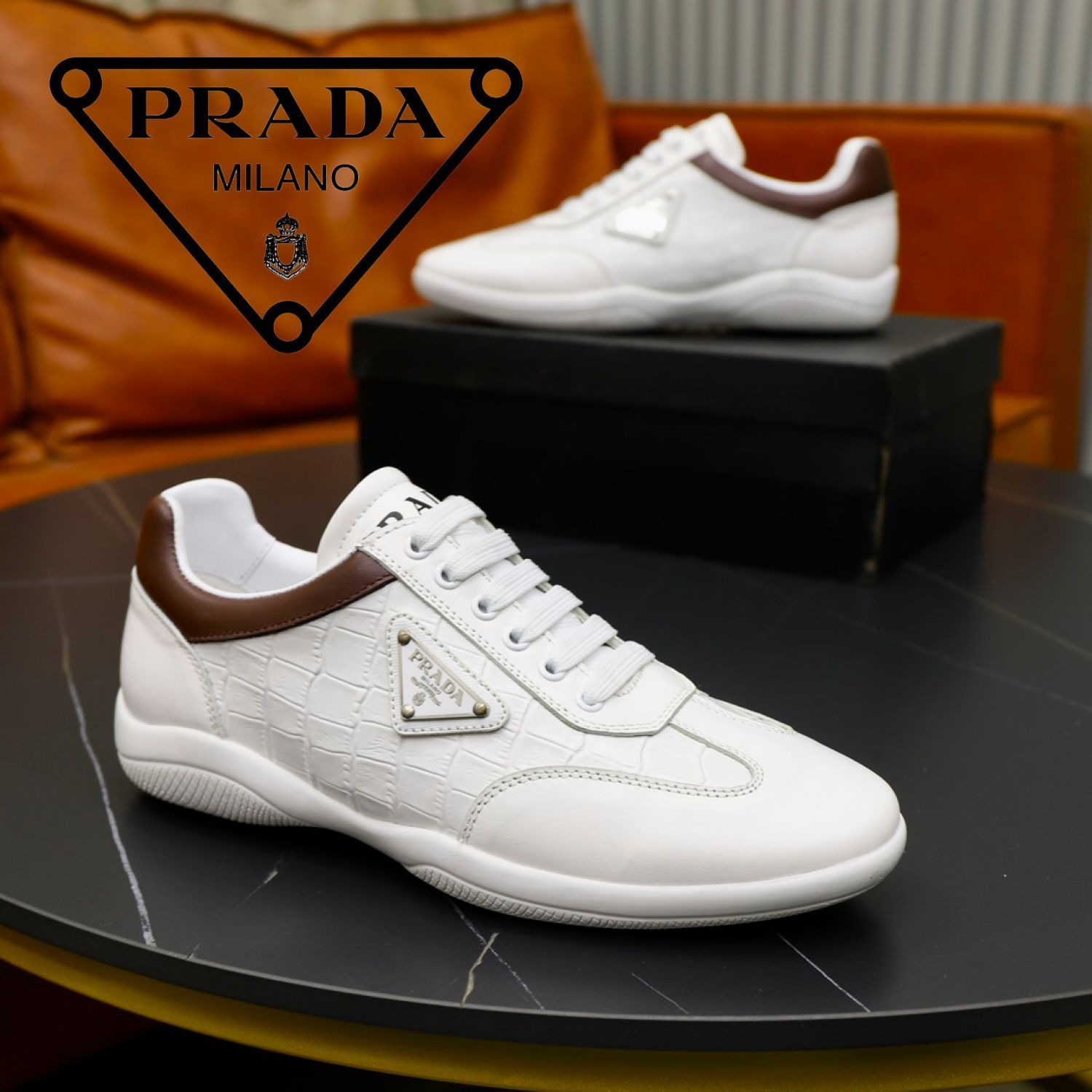 新品未使用 ??PRADA プラダ メンズファッション欧米のトレンド英倫風カジュアルシューズ/白 【並行輸入品】 R5309 C9945 - メルカリ