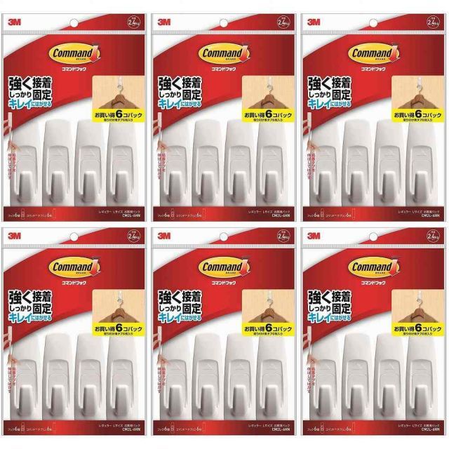スリーエムジャパン 3M - ココマンドフック パック Lサイズ フック6個 タブL 6枚入り - CM2L-6HN 6個セット