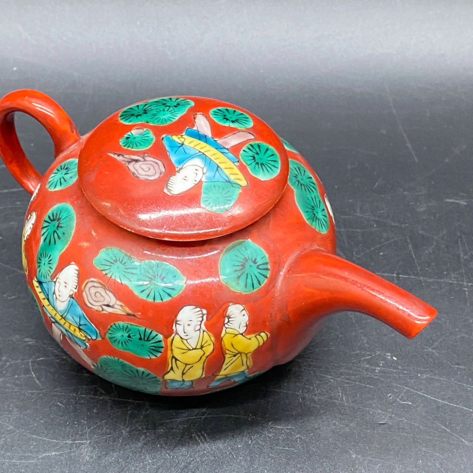 九谷焼　赤絵茶器3点　東Y5-1018③ Amazon.co.jp: 九谷焼 永楽 茶器セット 5客組 急須 湯呑み 赤絵