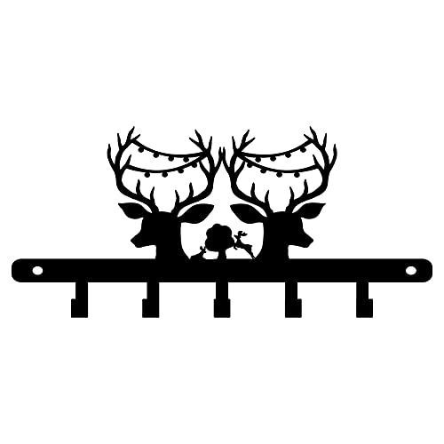 鹿#2 SUPERDANT 壁掛けフック フック 鹿 5つのフック キーフック 小物ホルダー 鍵置き ホルダー付き ネジ付き 収納フック マグネットキーフック ウォールハンガー 収納棚 壁面収納 高耐荷重 ウォールラック コート 傘 帽子 タオル洋服掛け 玄関