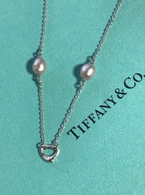 大人気★ティファニー Tiffany & Co. バイザヤードパールオープンハートブ  レスレット 箱付き #24613