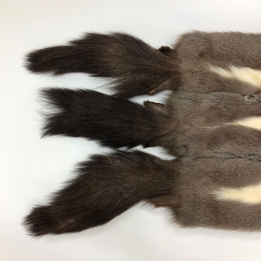 ノーブランド ファー ストール 大判 ブラウン フリンジ付き【AFF21  