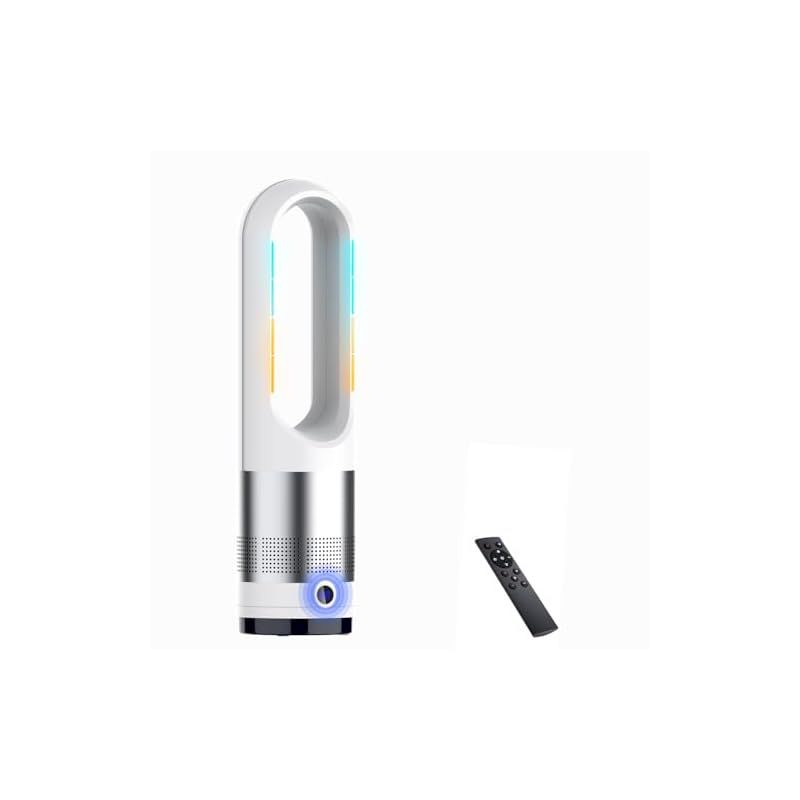 タワーファン 羽なし扇風機 2025革新冷暖房 羽根なし スリム リビング扇風機 DCモーター48w省エネ 節電 8段階冷風-3段階暖風 自動100°首振り 9H切りタイマー 切り忘れ防止 強力送風 大風量 リモコン付 冷暖房 セラミックファンヒ 0