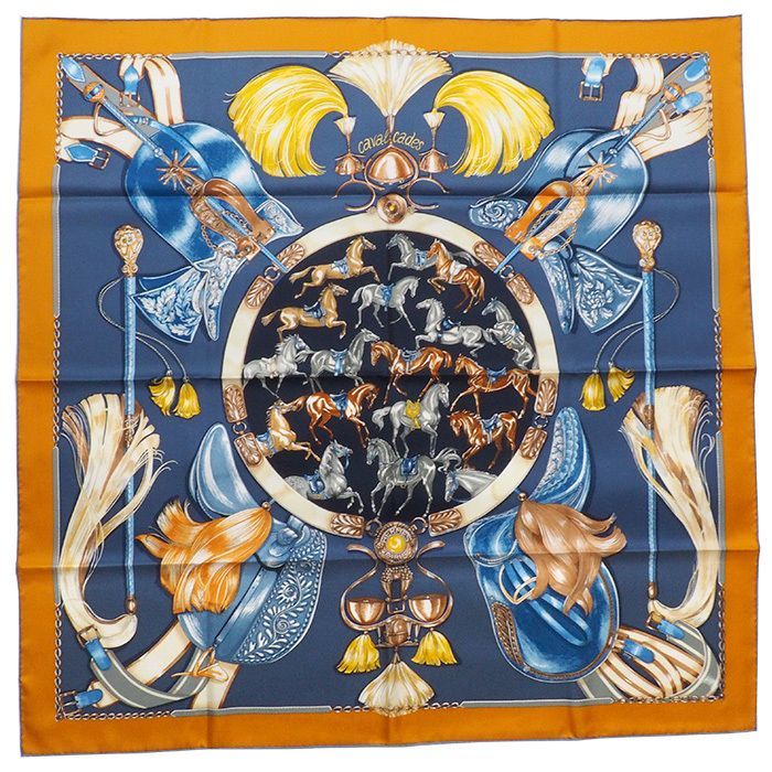 エルメス HERMES カレ90 CAVAL CADES 騎馬行進 スカーフ 2022年秋冬