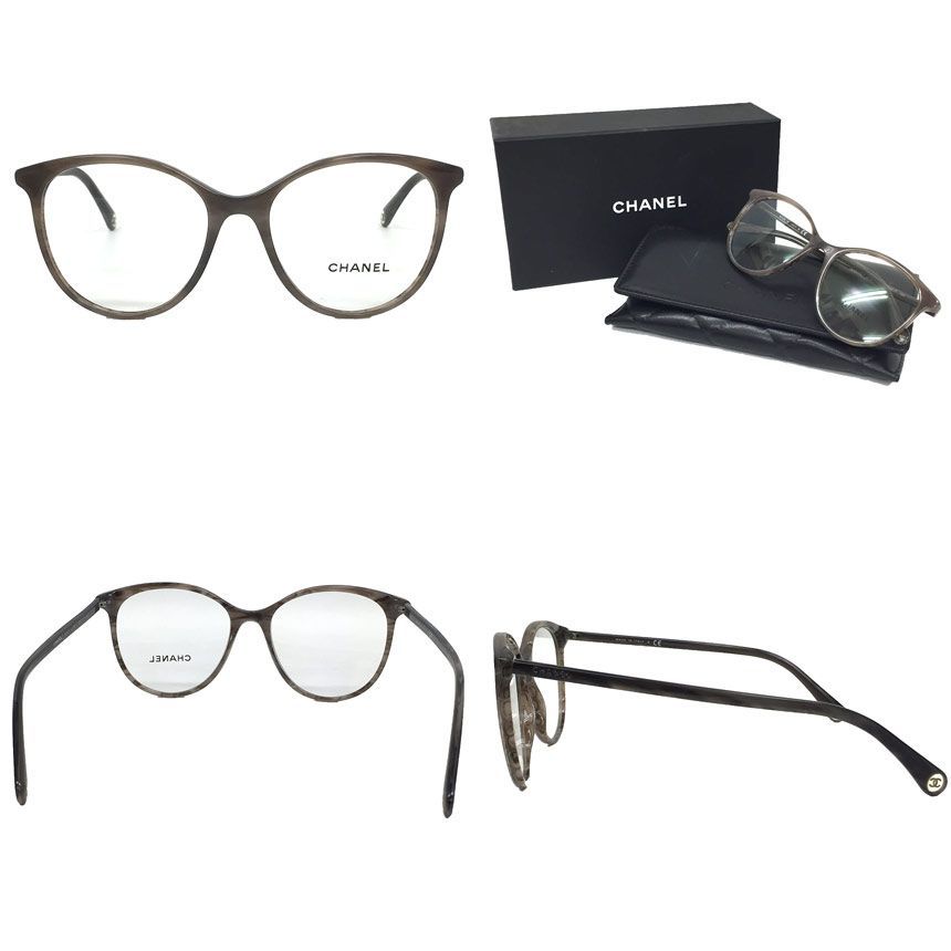 CHANEL　シャネル　メガネフレーム　眼鏡フレーム　グレー　aq8586素材アセテート