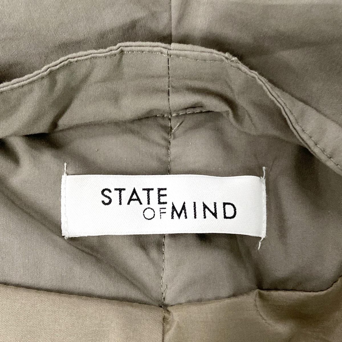 STATE OF MIND ステイトオブマインド ダウンコート サイズM レディース - グレーベージュ 長袖 フード取り外し可 冬 GULLKHAN_COM