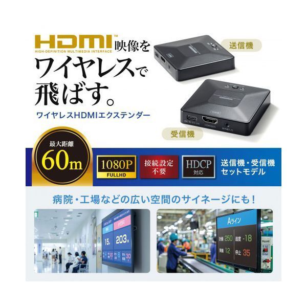 サンワサプライ ワイヤレスHDMIエクステンダー