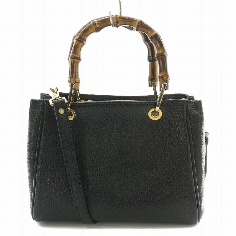 ジャンニノターロ バンブーハンドル 黒レザーハンドバッグ 【公式通販】