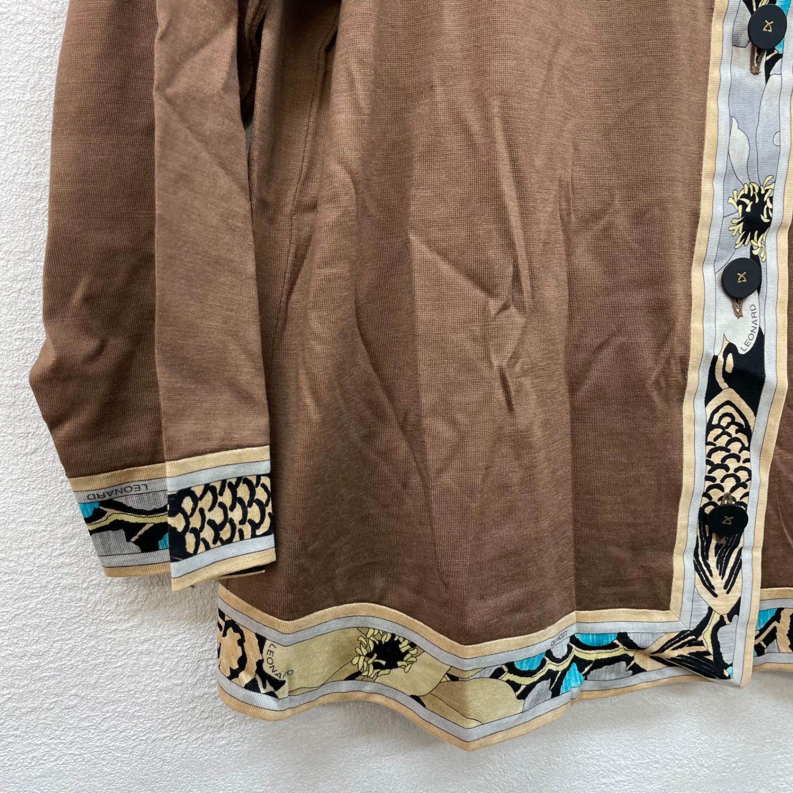 LEONARD FASHION レオナール 薄手カーディガン LL ブラウン - メルカリ