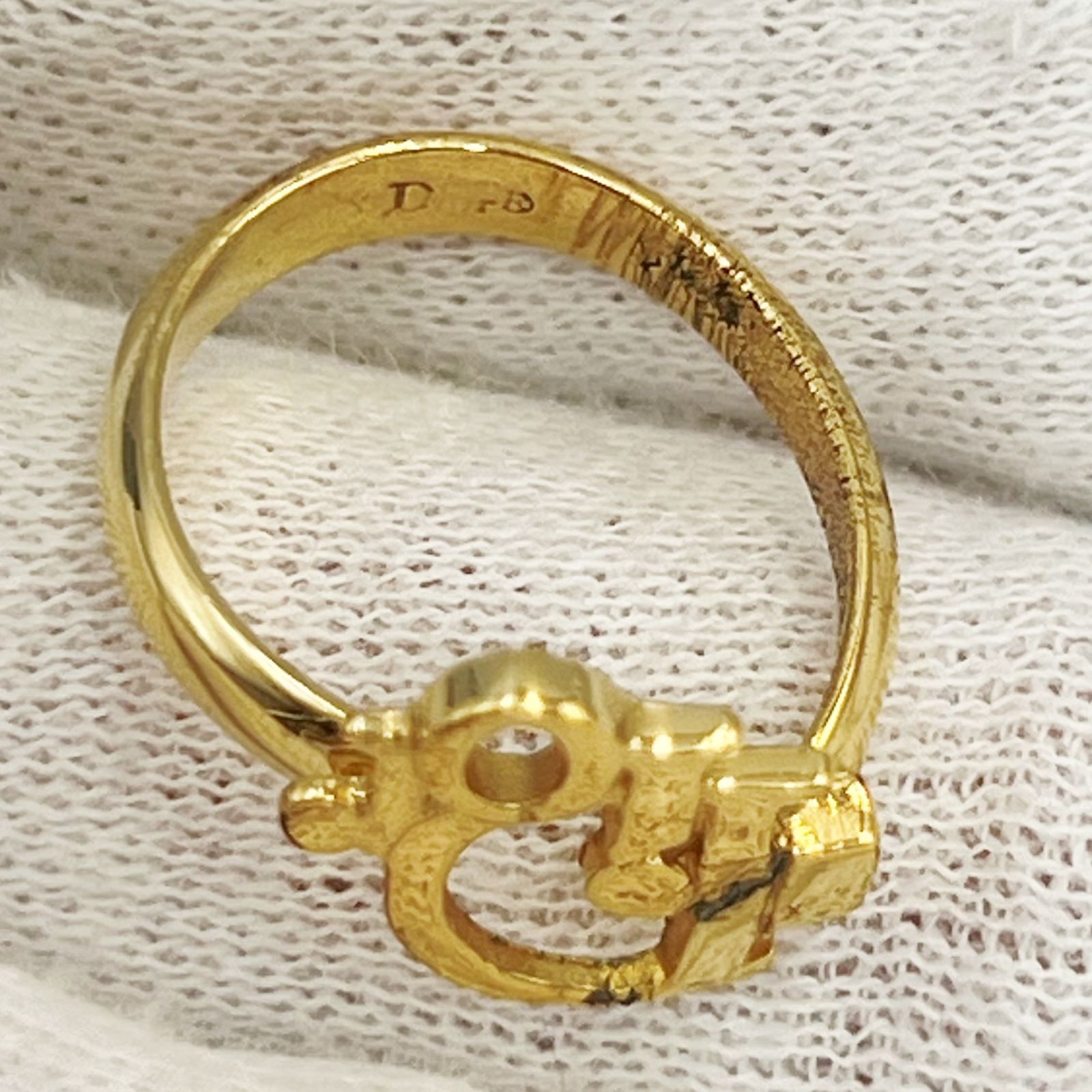 ◆ChristianDior クリスチャンディオール リング ディオール Dior ロゴ ゴールド  6号 元箱あり is KBB2