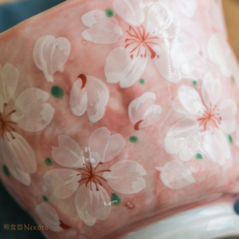 桜の花デザイン 陶器茶碗 Amazon | 色絵桜抹茶茶碗 剛 | 京焼清水焼 | 抹茶碗 通販
