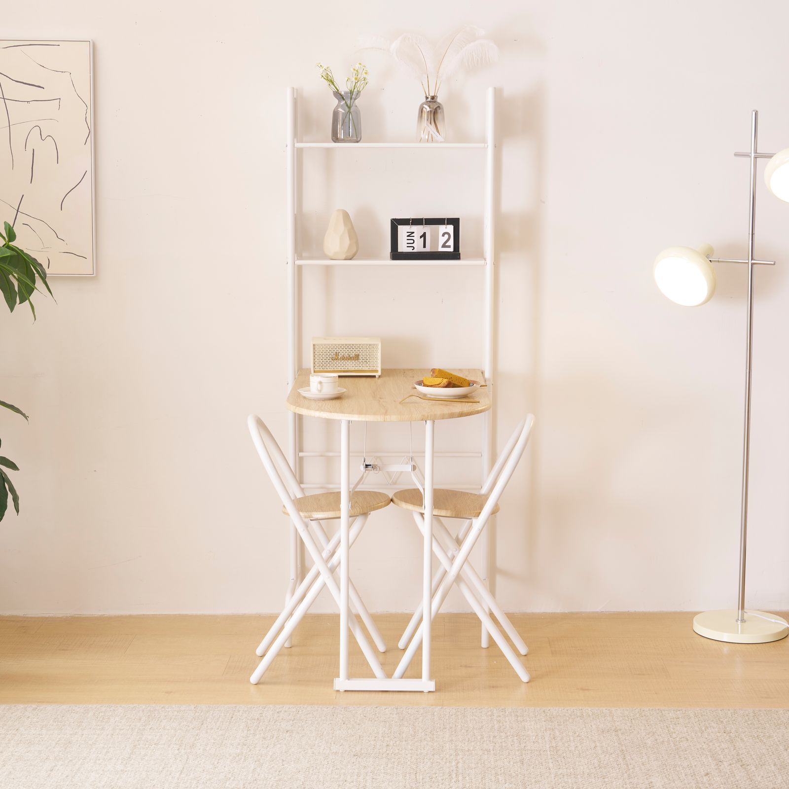 パソコンデスク ダイニングテーブルセット 2人用 二段収納付き 折り畳み式 パソコンデスク ダイニングテーブルセット 2人用 二段収納付き 折り畳み式