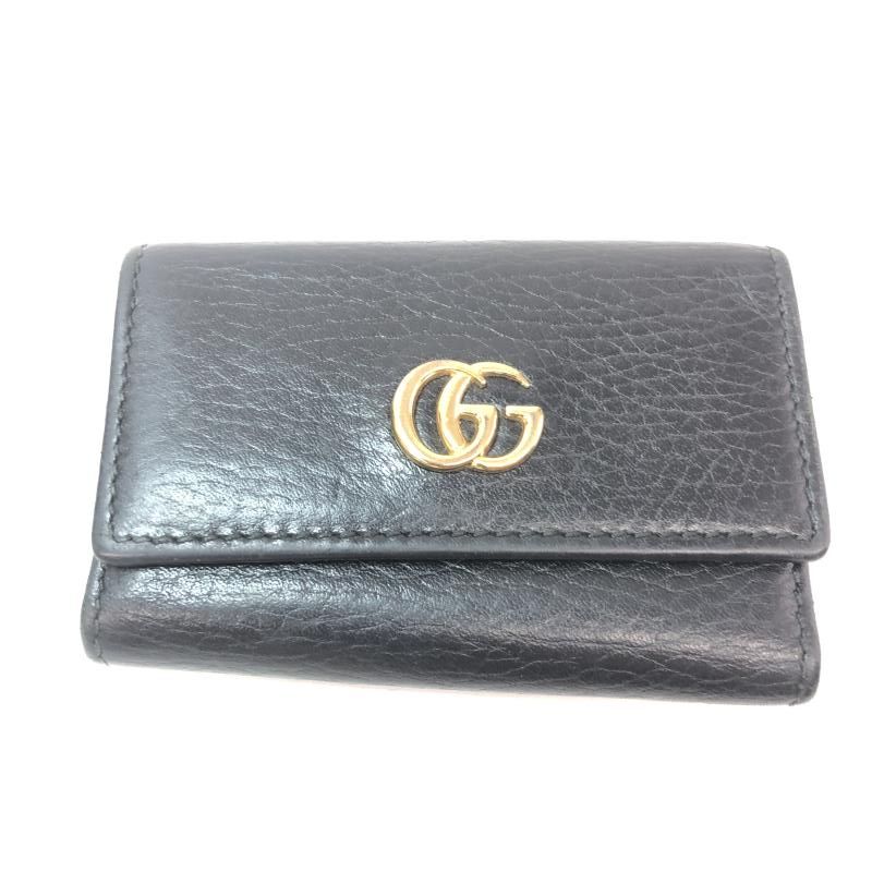GUCCI ダブルG GGマーモント キーケース 456118 グッチ ブラック 66