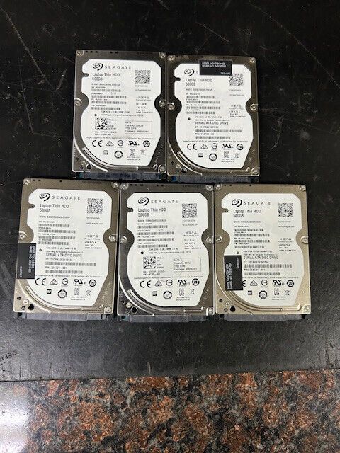 Seagate Thin 500GB 7200rpm 2.5 SATA ハードドライブ 5 台ロット