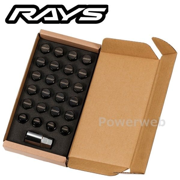 RAYS 19HEX ナット＆ロックセット L33 M14 6H用 M14×1.5 BK ブラック 24個セット 74081000006BK