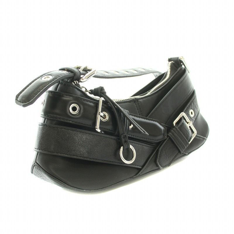 ザラ ZARA ベルトディティールショルダーバッグブラック Belt