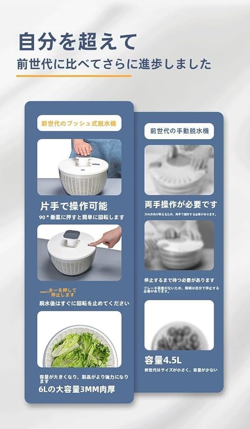 大 片手で押すだけでしっかり水切り