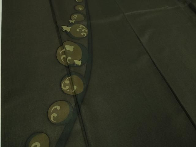 平和屋着物□極上 本場縞大島紬 訪問着 縞格子 立波に千鳥 上村絹織物