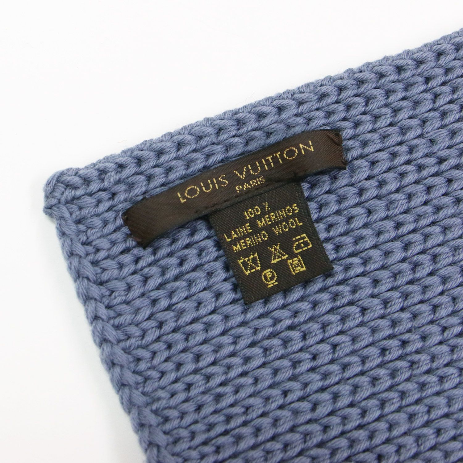 LOUIS VUITTON ルイヴィトン　ウールマフラー LOUIS VUITTON ルイヴィトン マフラー ストール ウール ブルー ニット