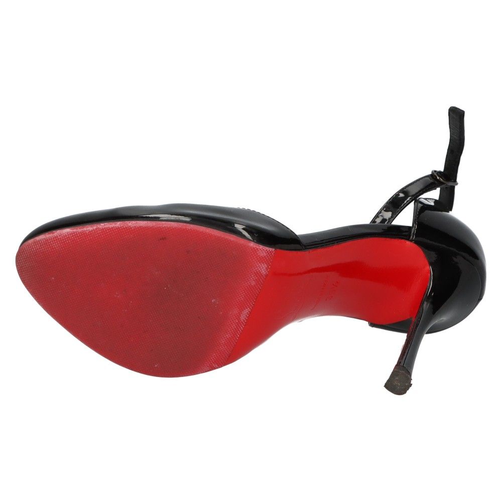 Christian Louboutin / パンプス/37.5/パテントレザーオープントゥパンプス ルブタン】パテントレザーオープントゥーパンプス CHRISTIAN LOUBOUTIN