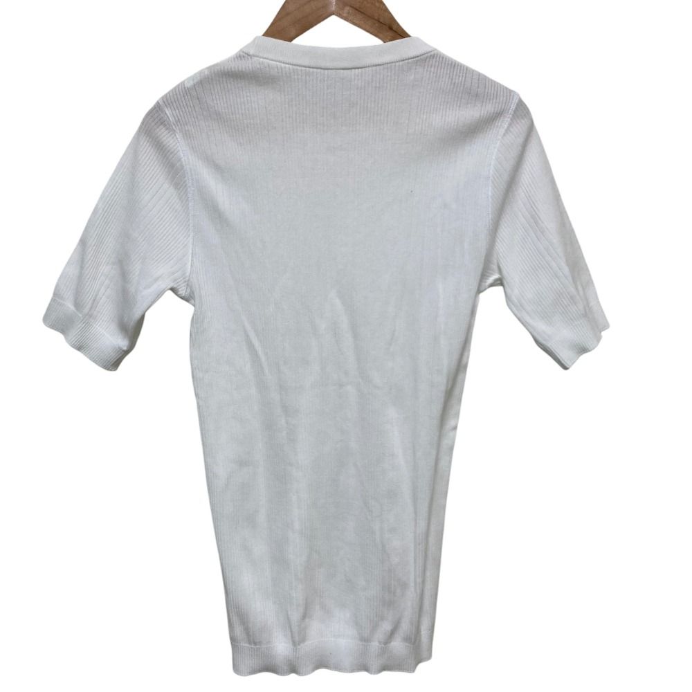 良品 DRAWER ドゥロワー ハリヌキショートスリーブ カットソー プルオーバー 6517-299-0732 ホワイト レディース 古着