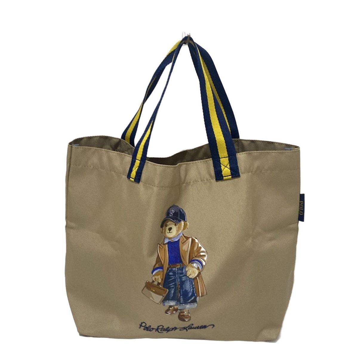 ラルフローレンキャンバストートバッグ ベージュ×ネイビー POLObyRalphLauren(ポロラルフローレン) トートバッグ
